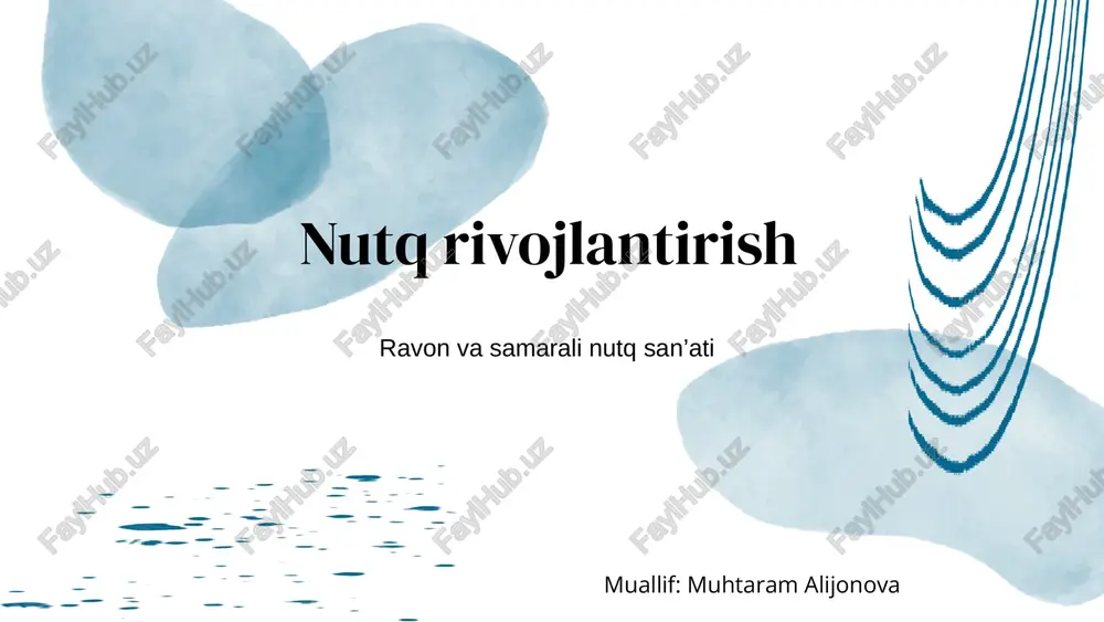 nutq rivojlantirish — PPTX