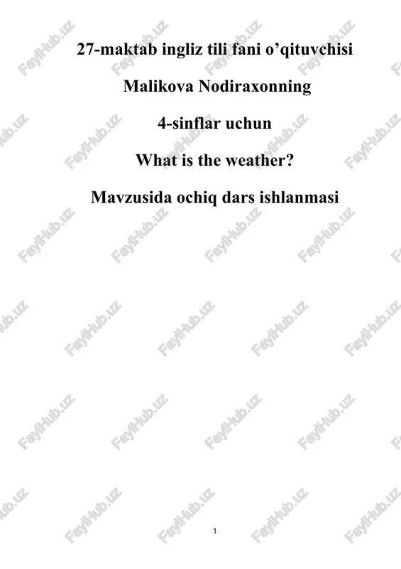 what is the weather? english lesson plan — DOCX