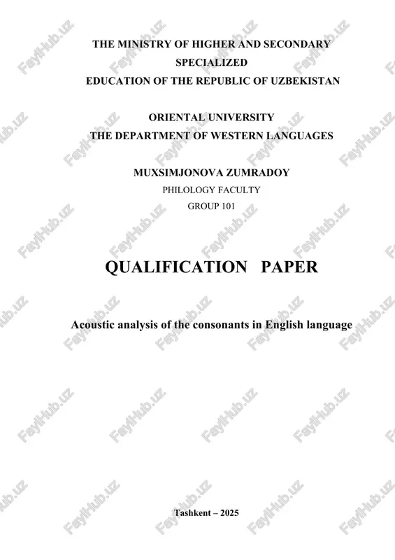 acoustic analysis of consonants in english language — DOC
