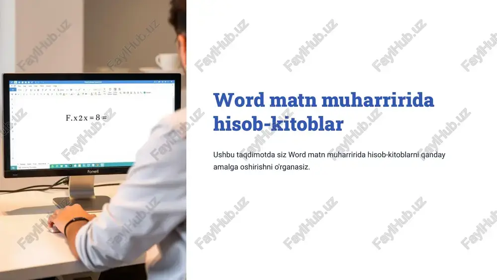 word matn muharririda hisob-kitoblar — PPTX