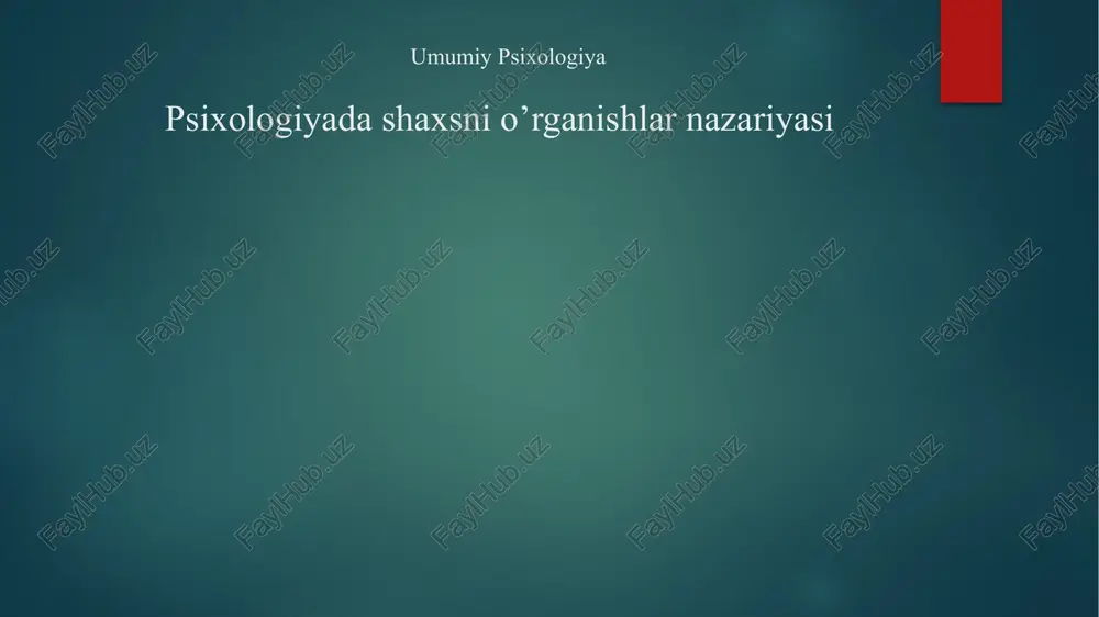 umumiy psixologiya — PPTX