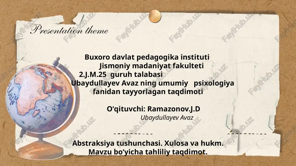 umumiy psixologiya — PPTX