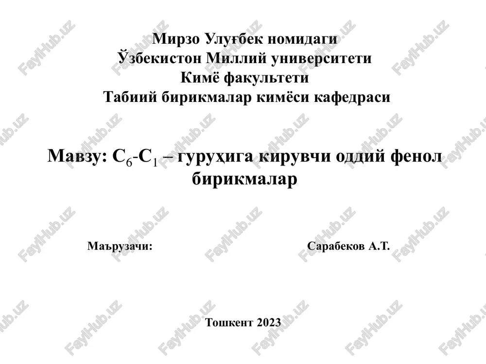tabiiy fenol birikmalar kimyosi — PDF