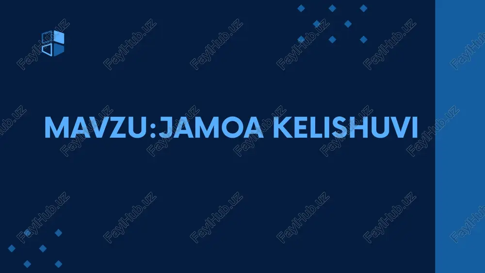 jamoa kelishuvi — PPTX