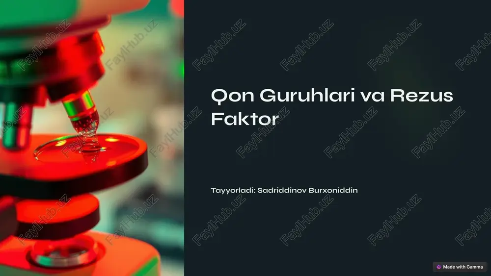 qon guruhlari va rezus faktor — PPTX