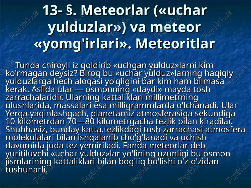 meteorlar — PPT