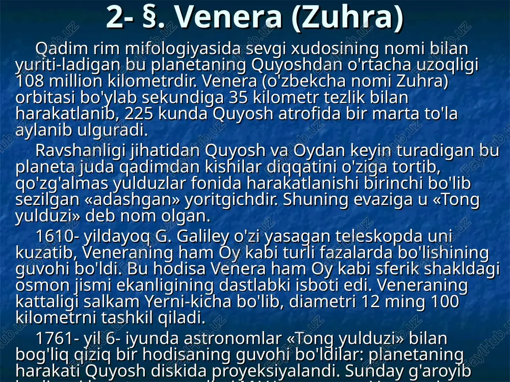 venera (zuhra) — PPT