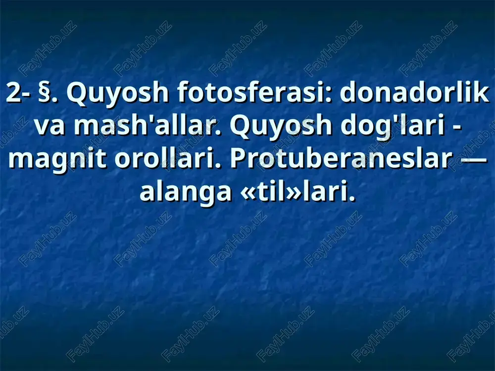quyosh fotosferasi — PPT
