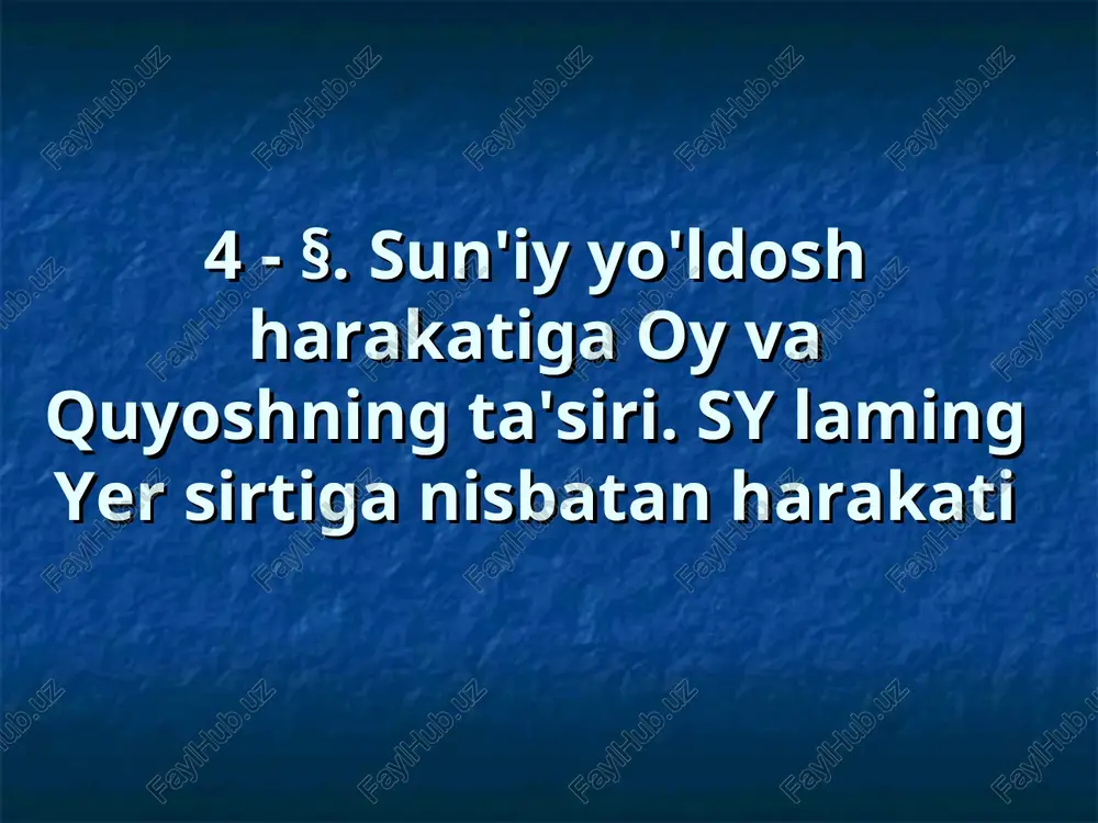 sy yo‘ldosh — PPT