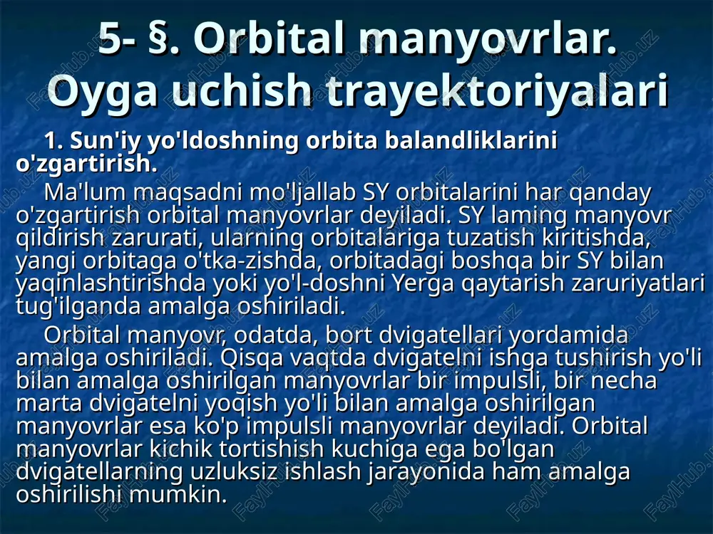 orbital manyovrlar — PPT