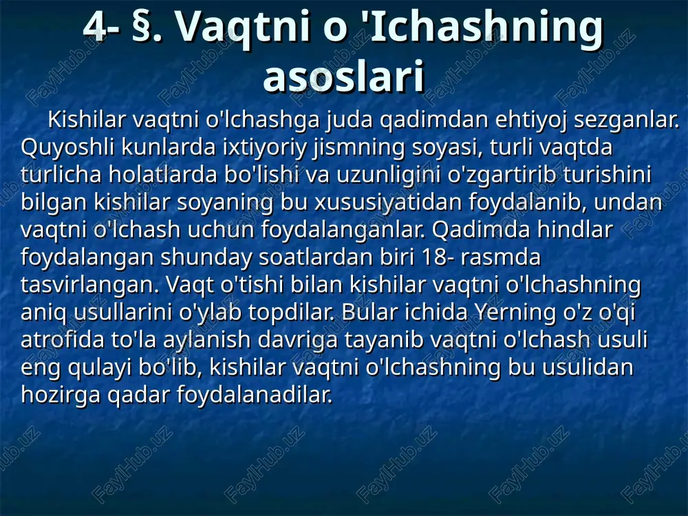 vaqtni o 'ichashning asoslari — PPT