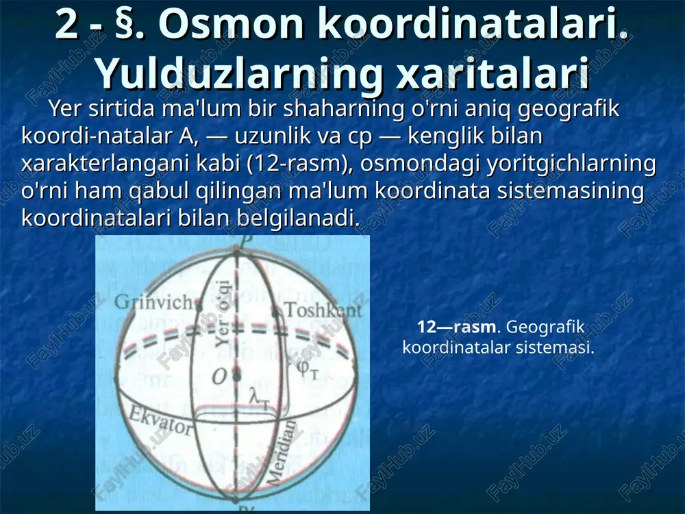 geografik koordinatalar sistemasi — PPT