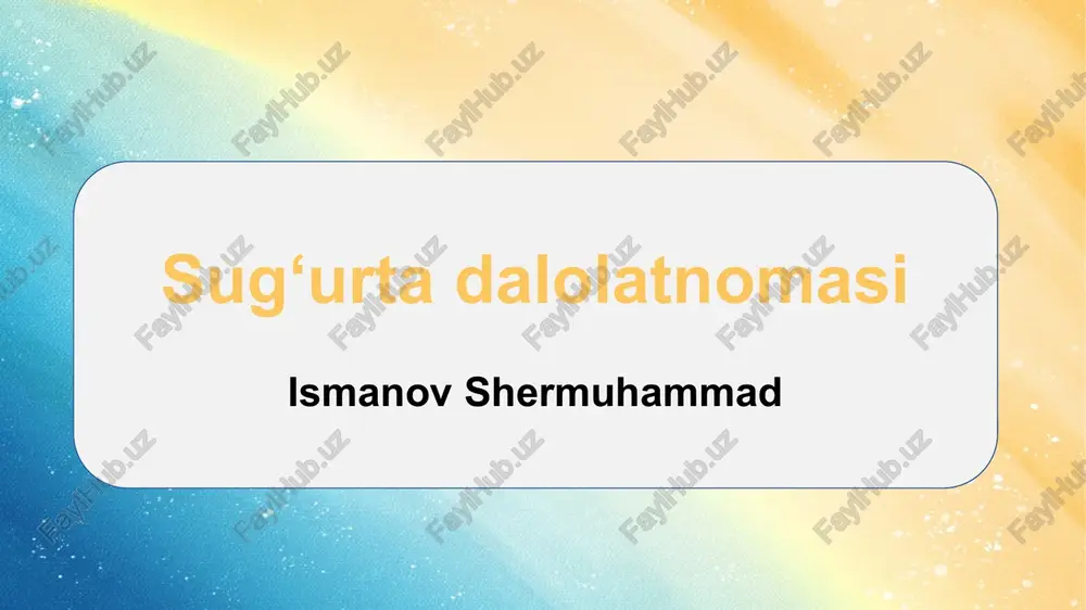 sug‘urta dalolatnomasi slayd — PPTX