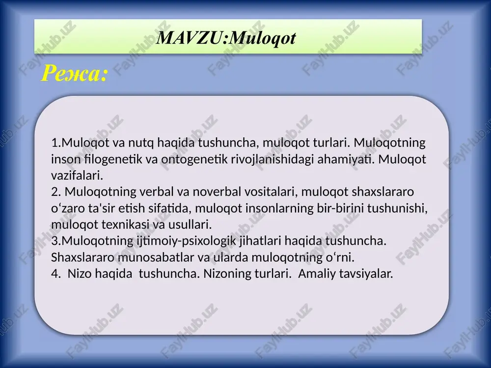 muloqot — PPTX