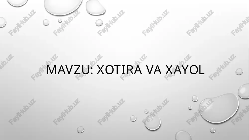xotira va xayol — PPTX