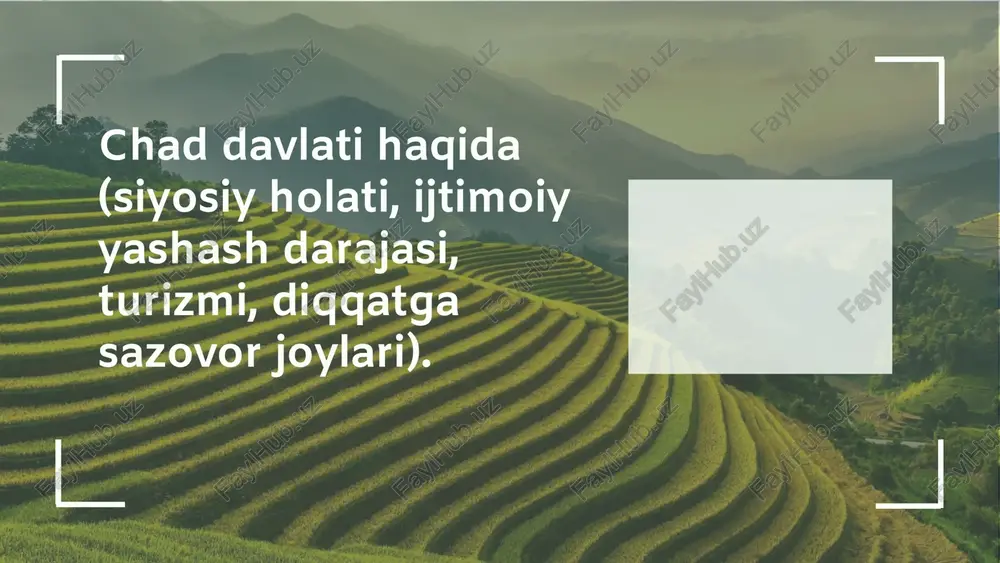 chad davlati siyosiy holati va tuzilishi — PPTX