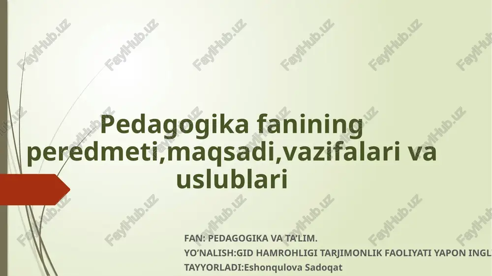 pedagogika va ta'lim — PPTX