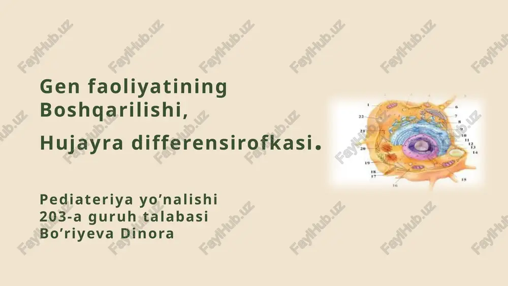 gen faolligini boshqarishga kirish — PPTX