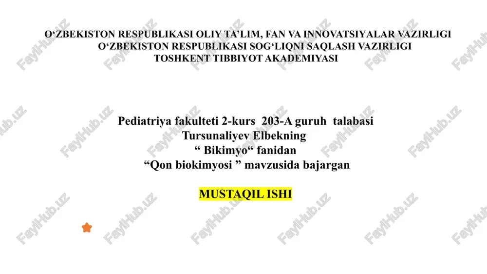 qon biokimyosi — PPTX