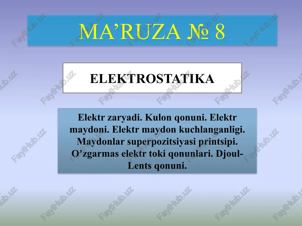 elektrostatika — PPTX