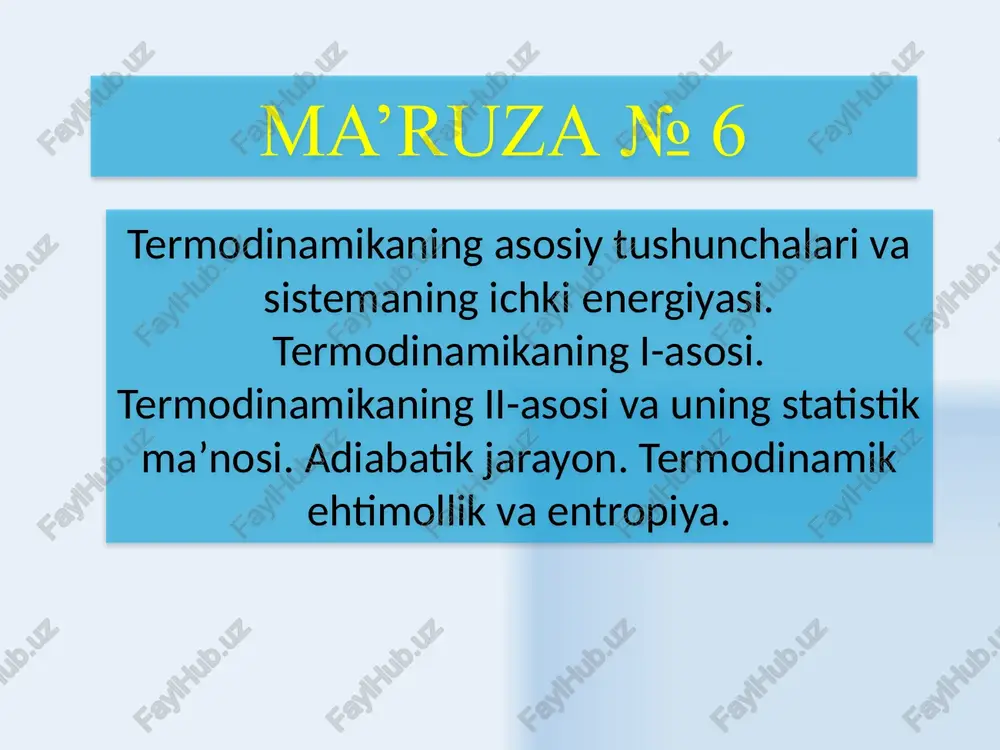 termodinamika — PPTX