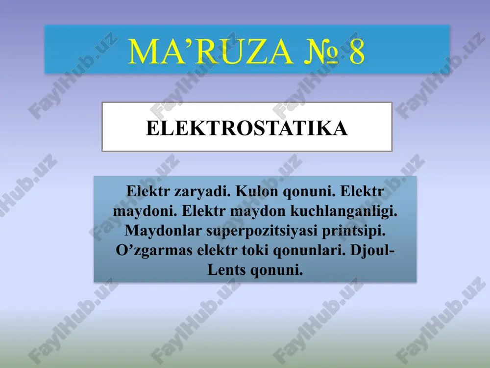 elektrostatika — PPTX