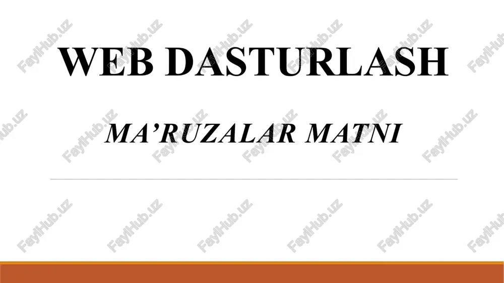 web dasturlash-html — PPTX