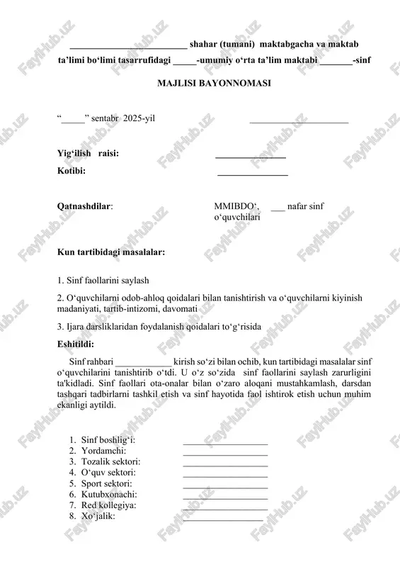 majlisi bayonnomasi — DOCX
