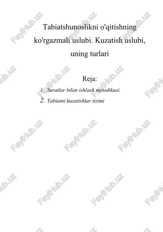 tabiatshunoslikni o'qitishning ko'rgazmali uslubi — DOC