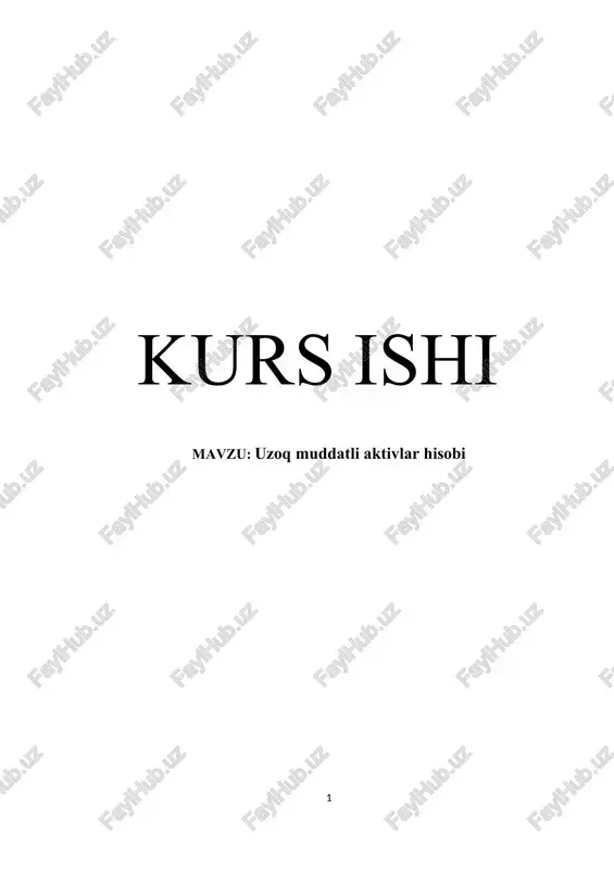 uzoq muddatli aktivlar hisobi — DOCX