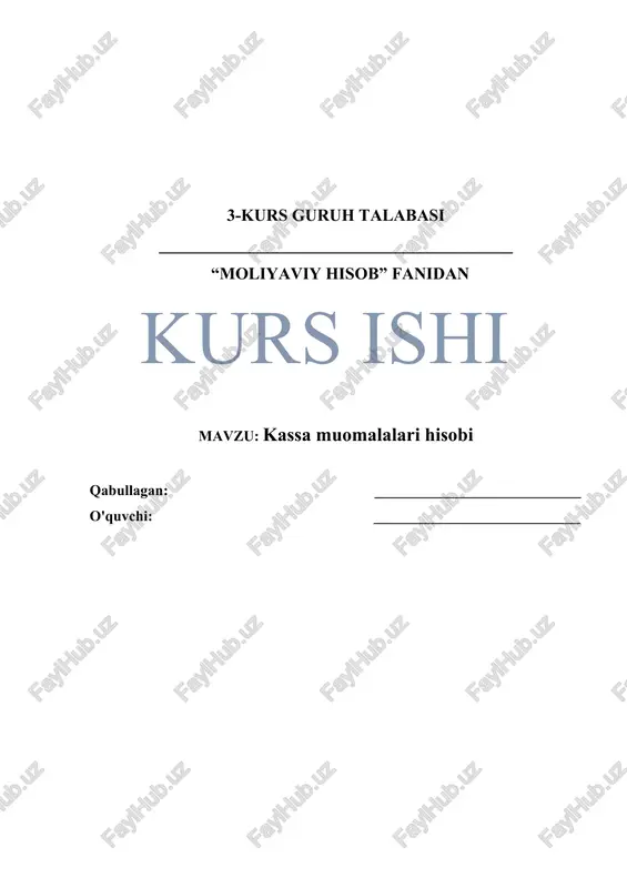 moliyaviy hisob kursi — DOCX
