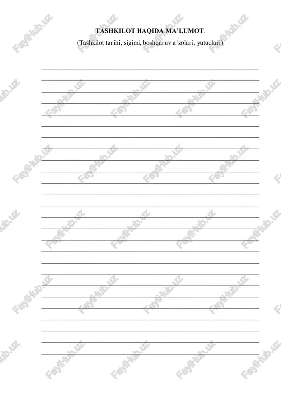 tashkilot haqida ma’lumot — PDF