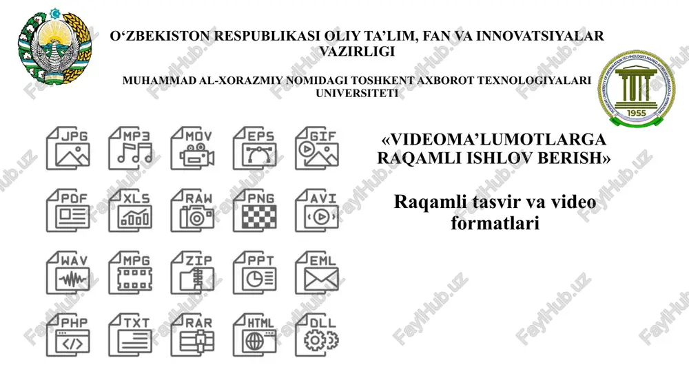 raqamli tasvir va video formatlariraqamli tasvir va video formatlari — PPTX