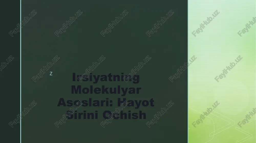 irsiyatning molekulyar asoslari: hayot sirini ochish — PPTX