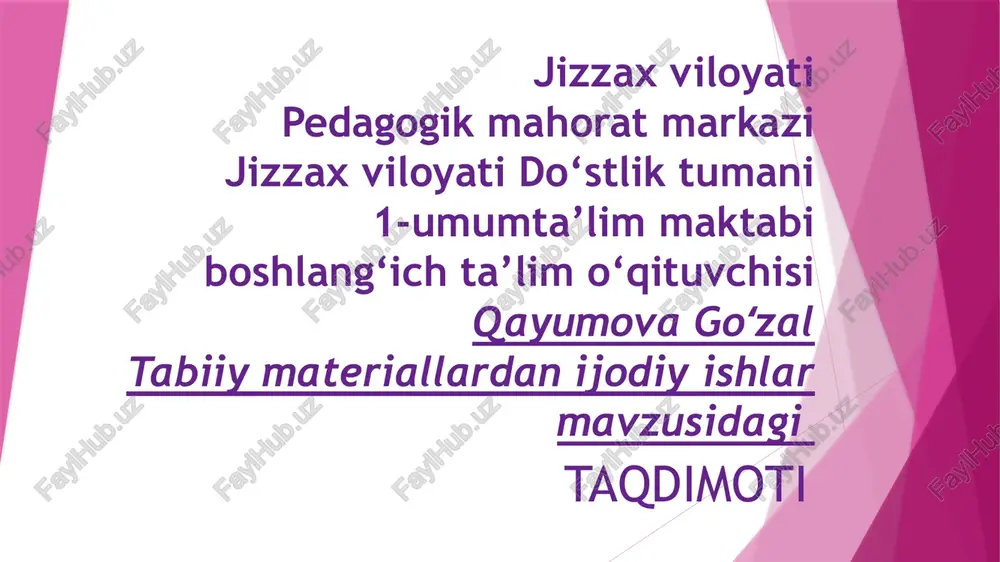 tabiiy materiallardan ijodiy ishlar — PPTX