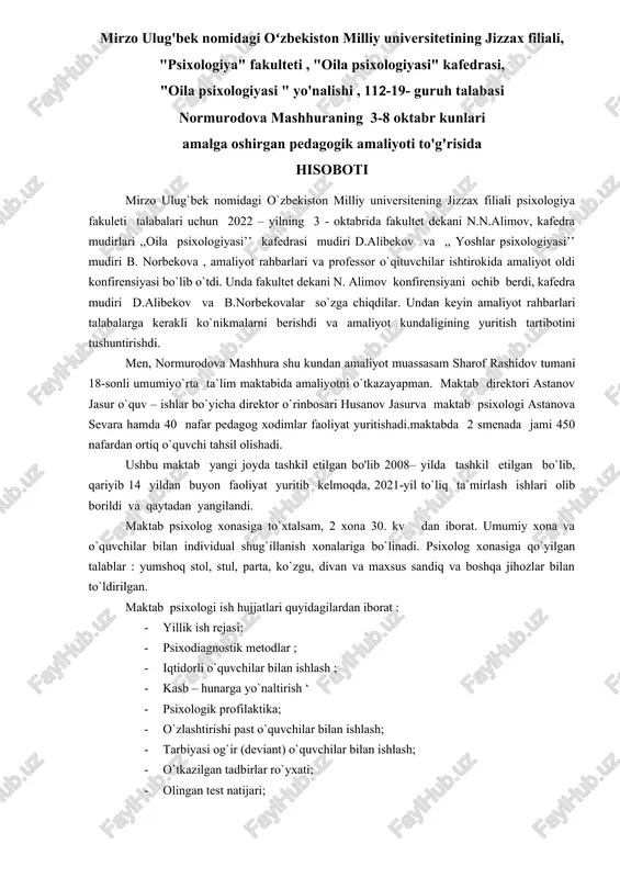 amaliyot konferensiyasi hisoboti — DOC