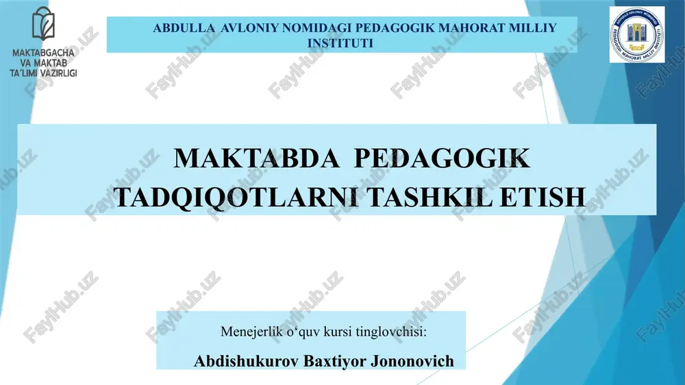 pedagogik tadqiqotlar — PPTX