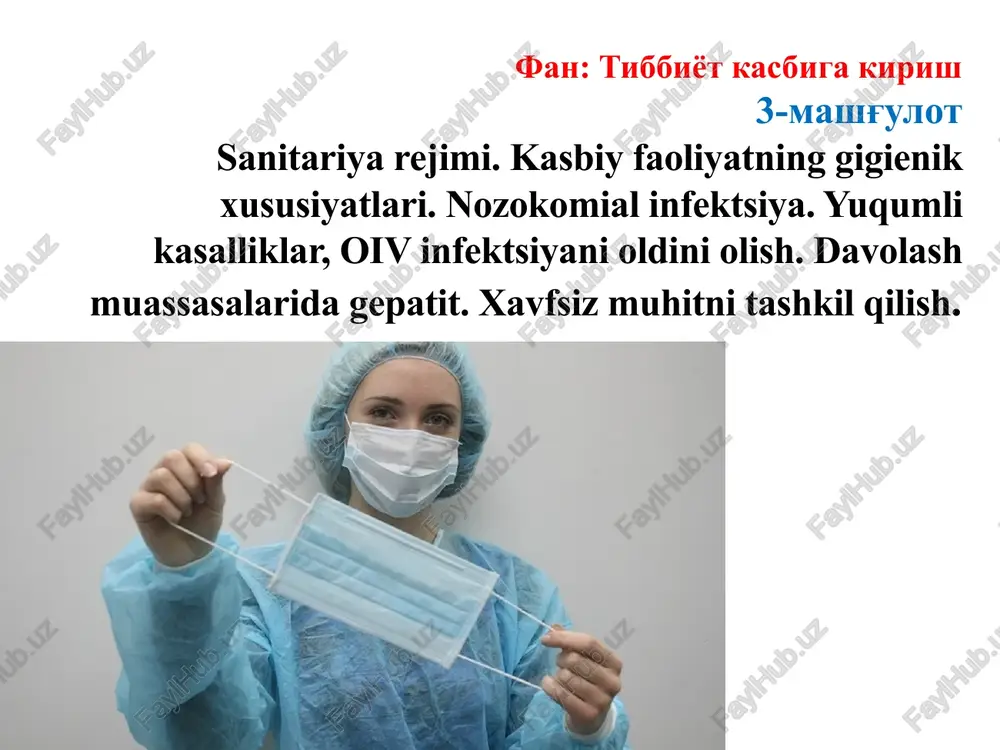 sanitariya rejimi — PPTX