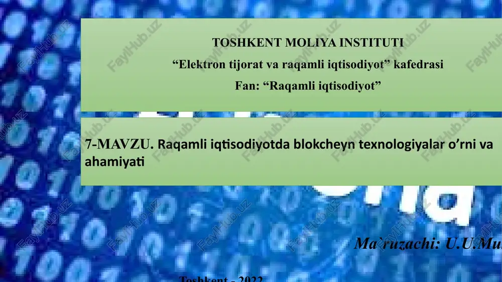 raqamli iqtisodiyot — PPTX