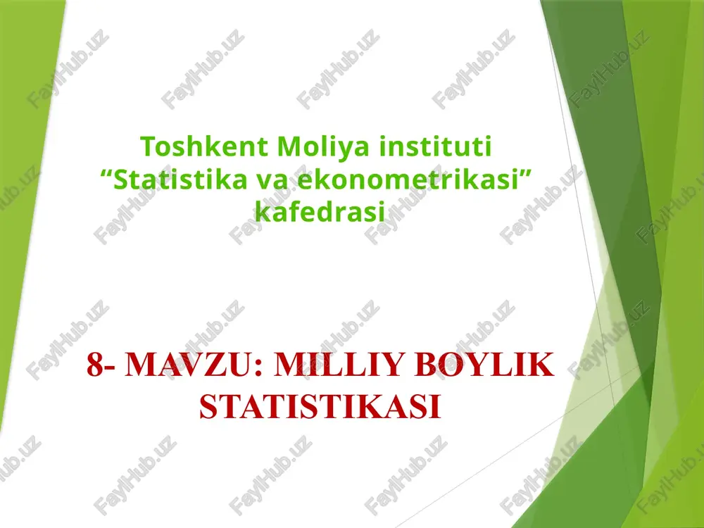 statistika va ekonometrika — PPTX
