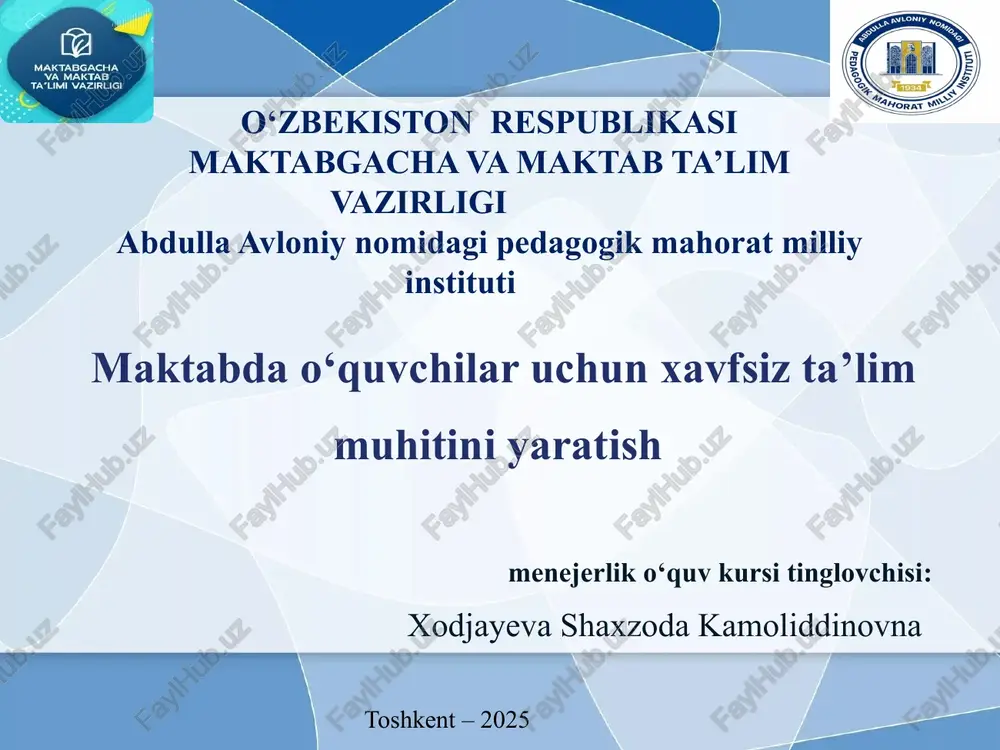 menejerlik o‘quv kursi — PPTX