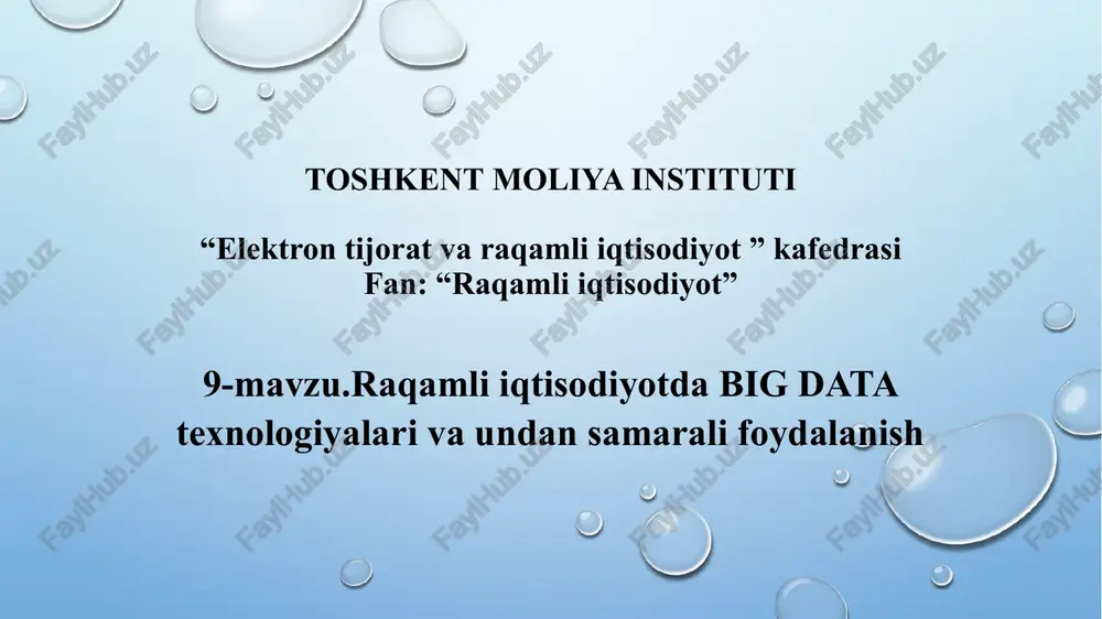 big data texnologiyalari — PPTX