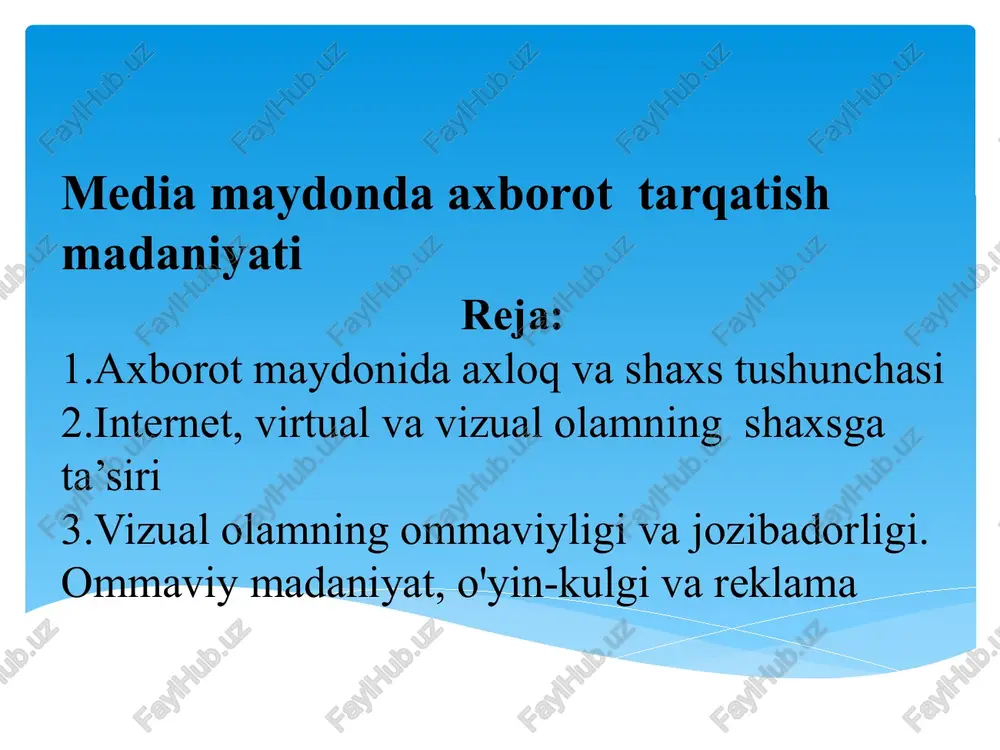 axborotmaydonida axloq va shaxs tushunchasi — PPTX