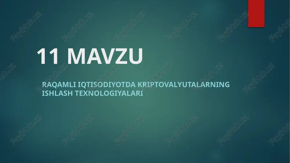 kriptovalyutalar — PPTX