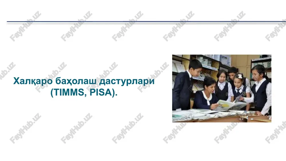 xalqaro baholash dasturlari (timms, pisa) — PPTX
