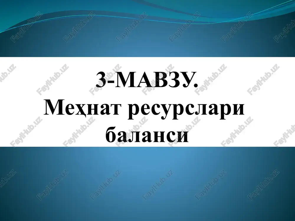 mehnat resurslaribalansi — PPTX