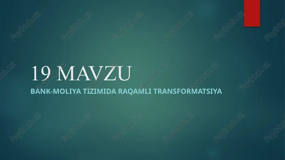 bank-moliya tizimida raqamli transformatsiya — PPTX