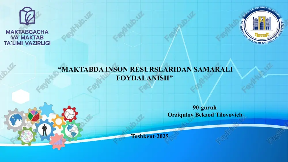 maktabda inson resurslaridan samarali foydalanish — PPTX