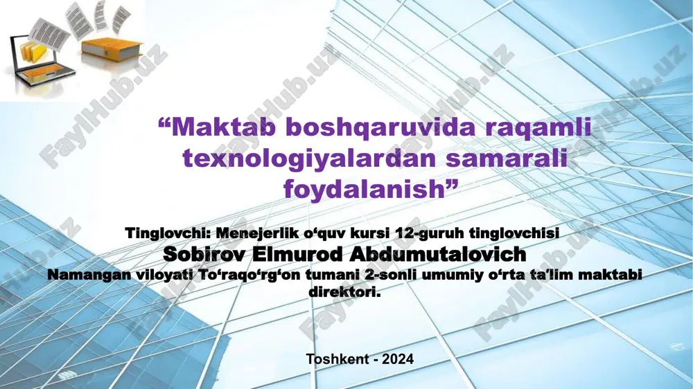 raqamli texnologiyalar — PPTX