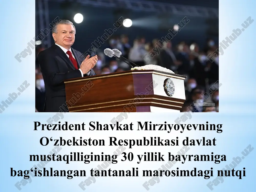 o‘zbekiston respublikasi mustaqilligining 30 yillik bayrami — PPTX